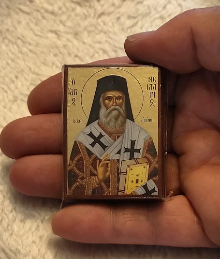 Greek Orthodox Mini Magnet Icons – Handmade in Greece Mini Greek Orthodox magnet icon on wood, handmade in Greece