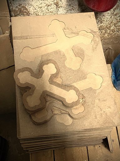 Cross Shaping – Router Work Routing wooden panels to shape Orthodox crosses in our workshop