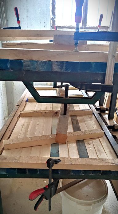 Wood Panel Gluing – Handmade Icon Base Gluing solid wood pieces to create panels for Orthodox icon production